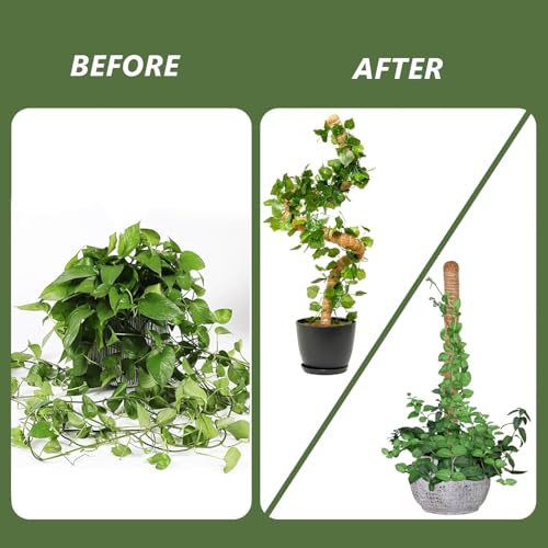 MAFONE Moss Pole, 47 Inch Bendable Moss Pole Plant Support for Monstera for Climbing Plants Indoor, Handmade Coco Coir Plant Pole Sticks Support Stakes