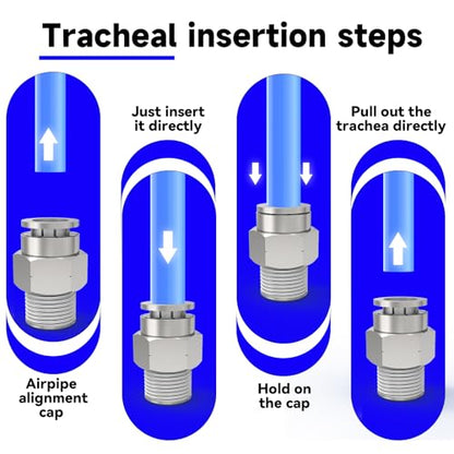 12-PACK 1/4" Tube OD x 1/4" NPT Thread Male Straight Nickel Plating Copper Push to Connect Fittings,PC-1/4-N2 Pneumatic Quick Connect Air Line Hose Fittings - size: 1/4" OD Tube x 1/4" NPT, style: Straight