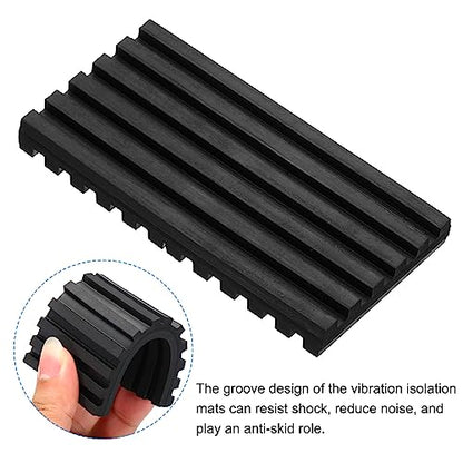 PATIKIL Rubber Anti-Vibration Pads, 4 Pcs Vibration Isolation Mats 4" x 2" x 0.4" for HVAC, Air Conditioner, Air Compressor, Washer Dryer, Black