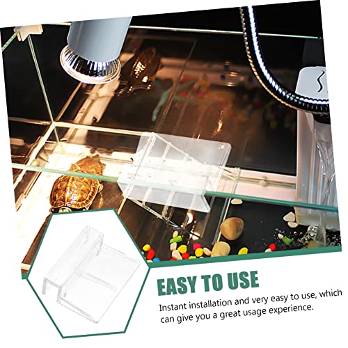 Happyyami 10pcs Acrylic Fish Tank Cover Brackets Support for Aquarium Lids for Turtle and Snake Tanks Quality Water Resistant Holders