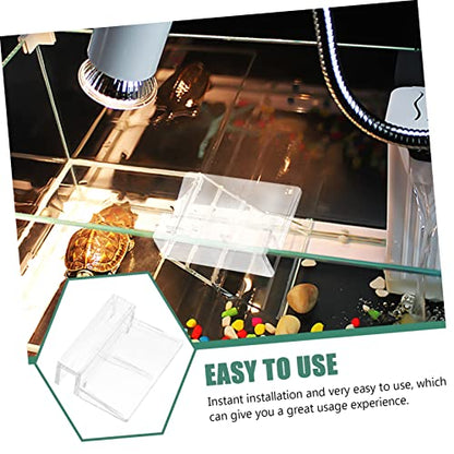 Happyyami 10pcs Acrylic Fish Tank Cover Brackets Support for Aquarium Lids for Turtle and Snake Tanks Quality Water Resistant Holders