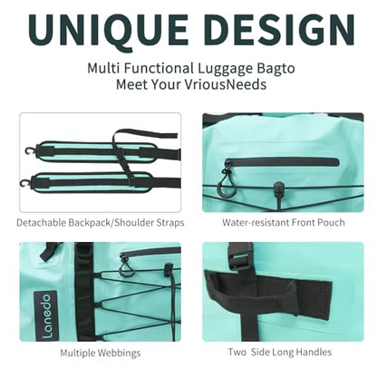 80L Dry Bag Large Waterproof Bag Roll-Top Heavy Duty Fishing Duffel Bag with Durable Straps & Handles for Kayaking Paddle boarding Boating Rafting Fishing - color: Lake Blue