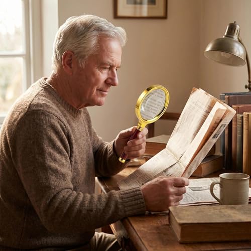 Magnifying Glass 6X Magnification Magnifier Handheld Magnifier for Science, Reading Book, Inspection