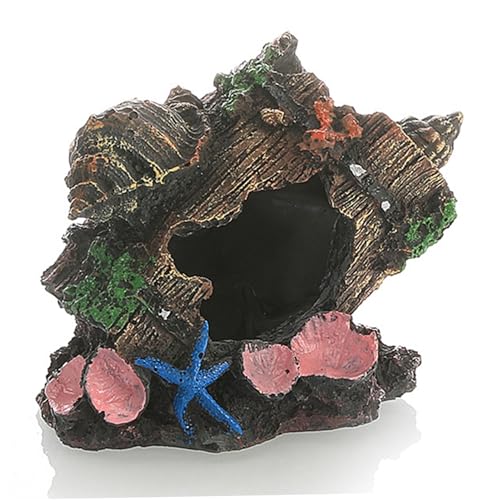 Fish Tank Hideout Broken Barrel Aquarium Hideout Resin Shipwreck Theme Fish Tank Cave for Aquarium Landscaping Decor.