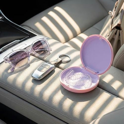 2 Pack Retainer Case, Slim Aligner Case for Invisalign with Tool Kit - color: 2 Pack - Pink & Lavender