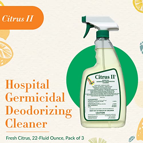 Citrus II Hospital Germicidal Deodorizing Cleaner, 22 Fluid Ounce, 3 Pack