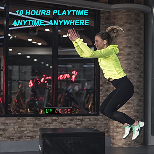 Gym Timer, Portable, Interval Timer with Rechargeable Battery and Built-in Magnet, LED Digital Anti Vertigo Display, Upgraded Workout Clock for Home Gym Garage Fitness - color: Black