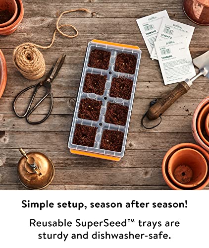 Burpee SuperSeed Windowsill Seed Starting Tray| 8 XL Cell| Reusable & Dishwasher Safe| for Vegetable, Flower & Herb Seeds| Window Garden Seed Starter Kit| Green - size: 8 Cells