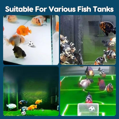 GLOGLOW 10Pcs Mini Soccers Aquarium Decoration, Lifelike Soccer Balls for Fish Tank Sports Themed Decoration (S) - size: Small