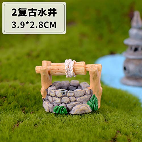 8 Pcs Mini Lighthouse Water Well Bridge Figurines Miniature Gardening Pool Lawn Running Water Terrarium Stone Bridge Figurine Micro Landscape Indoors Outdoors Decorative Accessory