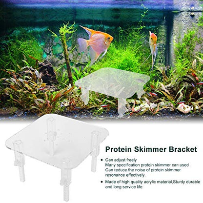 Marine Tank Protein Skimmer Stand, Acrylic Adjustable Height, Protein Skimmer Lifter Elevating Rack, Heightening Pad Accessory, Acrylic Construction, Fits Multiple Sizes, Reduces Resonance Noise, Desi