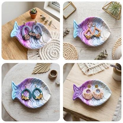 GOTO CLAY TOOLS Trinket Fish Cutter for Polymer Clay, Fish Trinket Dish Cutter, 4 inch Length, Embossed Polymer Clay Cutters, Sharp Edge TR-Fish