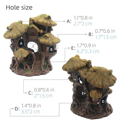 Fish Tank Decorations Hideaway Cave, Fish Tank House Accessories for Amphibians, Goldfish, Shrimp, Conch