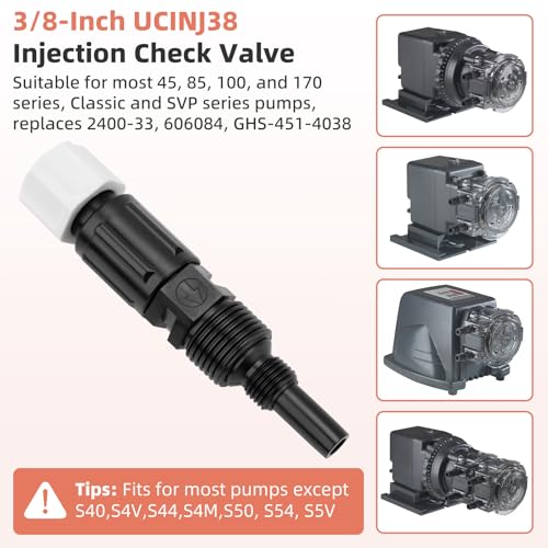 3/8-Inch UCINJ38 Injection Check Valve Compatible with Most Pump 45, 85, 100 & 170 SVP, BDF Series Adjustable & Fixed, Pump Parts Only Fit for High Pressure Pumps，2 pack