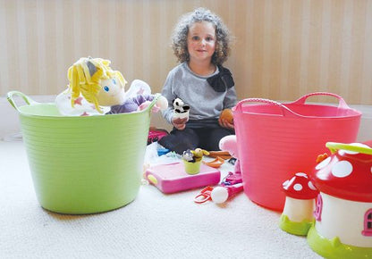 Red Gorilla Medium Flexible Plastic Tub, Toy Storage, Laundry, Gardening & More, 26 Liter/6.8 Gallon, Pistachio - color: Pistachio