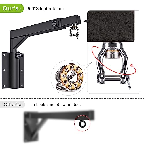 Dolibest Wall Mount Heavy Bag Hanger with 4 Chains, Heavy Duty 360° Swivel Punching Bag Hanger Stand, Adjustable Boxing Hanger for Home Gym Indoor Outdoor (800 LB Capacity)