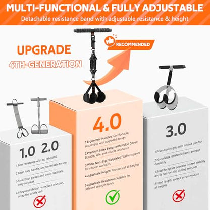 2026 Upgraded Pedal Resistance Bands with Handles - color: Grey