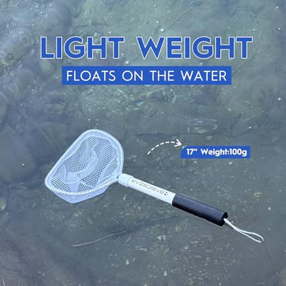 Compact Baitwell Net for Live Bait – Soft Nylon Mesh, Aluminum Frame, EVA Non-Slip Grip & Anti-Drop Rope