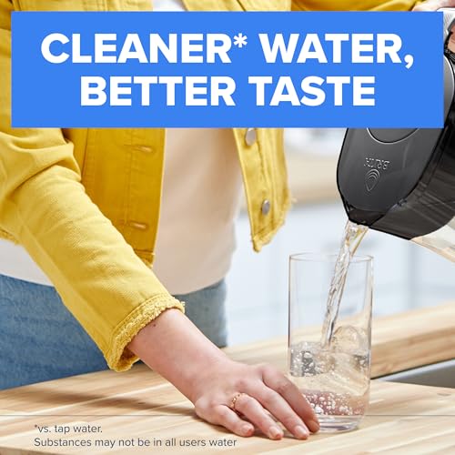 Brita Large 10-Cup Water Filter Pitcher, WQA NSF/ANSI Certified, Removes Chlorine Taste & Odor, Reduces Zinc, Copper & Mercury, 1 Standard Filter, Lasts 2 Months, Bright White