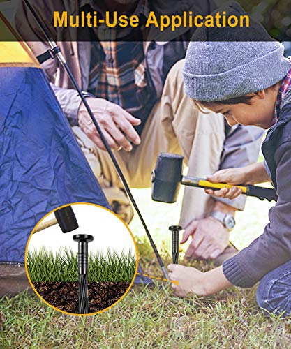 100-Pack-8 Inch Plastic Landscape Stakes, Spiral Nylon Landscape Anchoring Spikes，Edging Spikes for Paver Edging, Weed Barrier, Artificial Turf & More - size: 100-pack