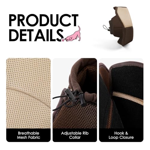 AOFITEE Dog Cone Adjustable Large Cone for Dogs After Surgery, Brown L - color: Brown, size: Large