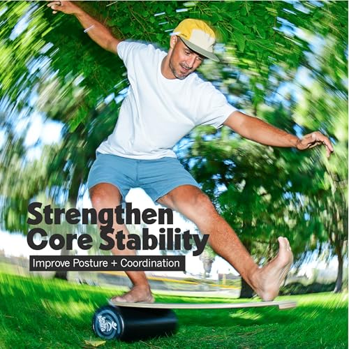 The Indo Board “Rocker” Training Package. Included Balance Board, Roller, and Cushion. Balance Training for Core Strength, Stability & Athletic Performance - Surfing, Skateboarding, Snowboarding. Designed for Progression.