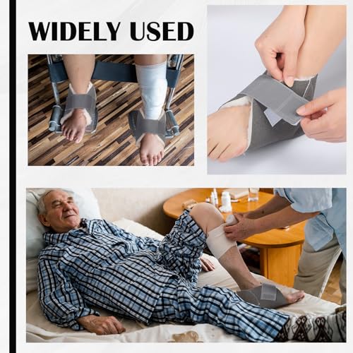 2 Pcs Sheepskin Heel Protectors for Pressure Sore Pad, Dark Grey - color: Dark Grey