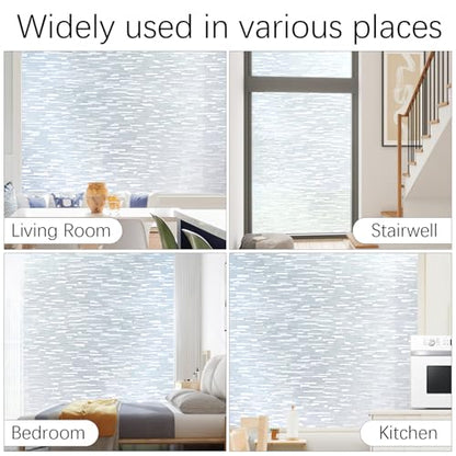 Window Privacy Film, Frosted Glass Window Film with Non-Adhesive UV Blocking Clings Removable Window Stickers Decorative Frosting Vinyl Film for Home Office 23.6 x 157.4 Inches - size: 23.6 x 157.4