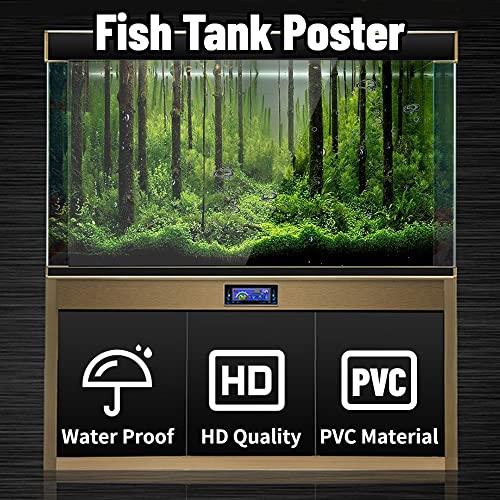 Fish Stickers Wallpaper, PVC Adhesive Undersea Backdrop Seaweed Aquarium Background Decoration Water Plants Fish Background - size: 76*46cm