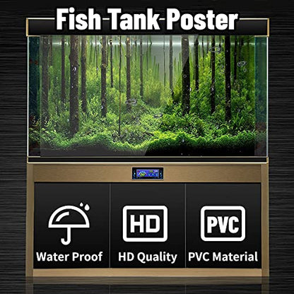 Fish Stickers Wallpaper, PVC Adhesive Undersea Backdrop Seaweed Aquarium Background Decoration Water Plants Fish Background - size: 76*46cm