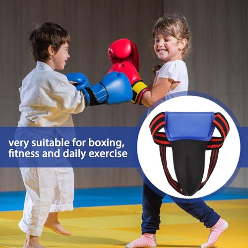 Abaodam Men’s Boxing Groin Protector Cup Blue Athletic Pelvic Guard Boxing Sparring Gear Suitable for Taekwondo Karate MMA Combat Sports Training