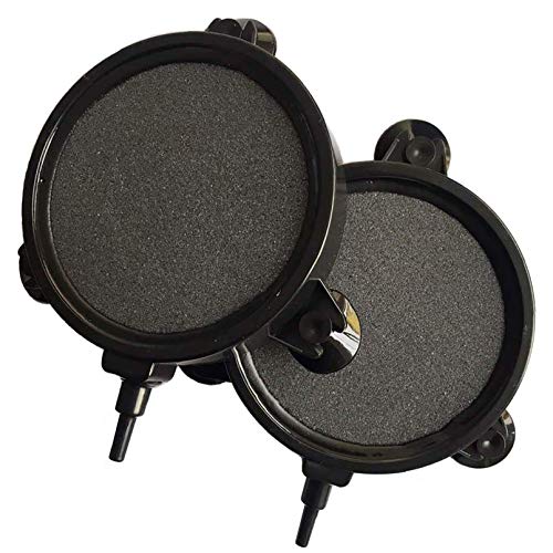 4.2-Inch Air Stone Disc Bubble Diffuser with Suction Cups for Oxygenation in Fresh/Saltwater Tanks, Ponds, Hydroponic, Aquaponics, and as a Decorative Airstone for Aquariums - size: 2 PCS