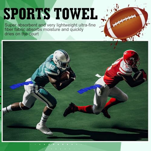Fanfanwin 6 Pcs Football Towels with Buttons Quick Dry Sports, Blue | Button Design Prevents Slipping, Quick Dry Basketball Workout, Lightweight Sweat Absorbent Towels Athletes Gym Training Use - color: Blue