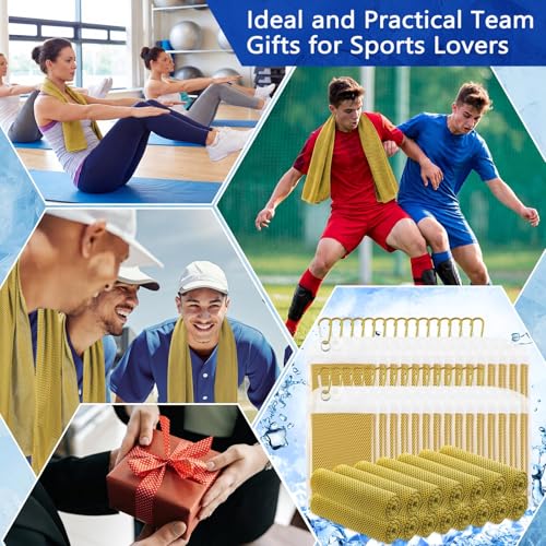 Hosuly 30 Pack Cooling Towels Bulk Microfiber Breathable, Yellow - color: Yellow