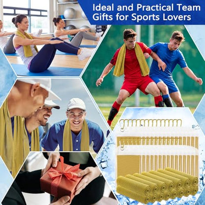 Hosuly 30 Pack Cooling Towels Bulk Microfiber Breathable, Yellow - color: Yellow