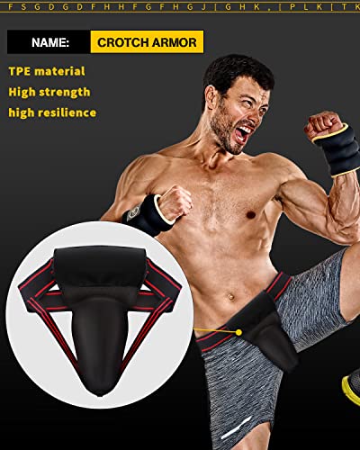 Men's Groin Protector Cup, Boxing MMA Muay Thai Guard, 30-42 in Waist | Protective groin cup for men practicing boxing, MMA, Muay Thai, kickboxing, and other contact sports; fits 30-42 in waists.