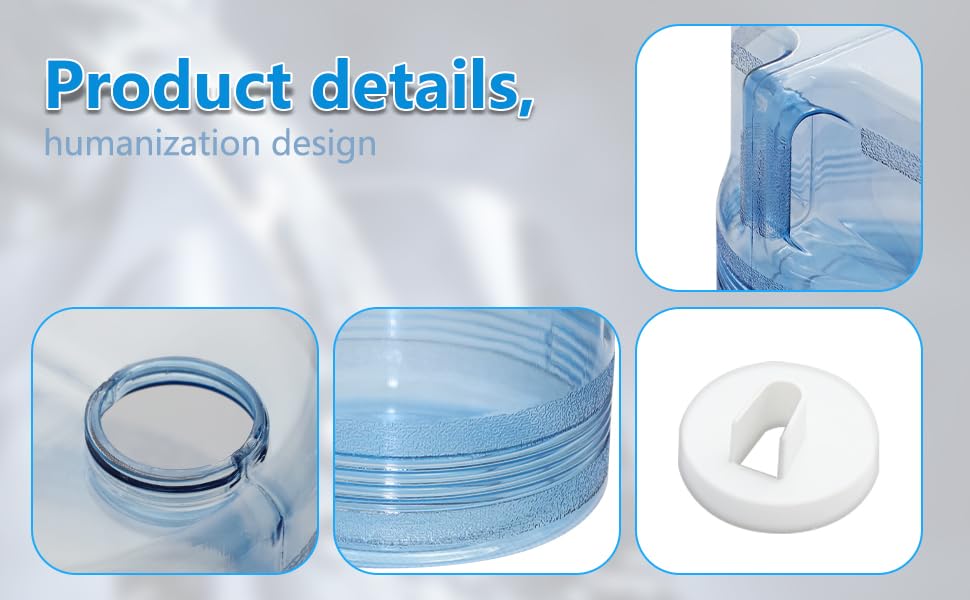 1 Gallon 4L Distilled Water Container, Replacement Distilled Water Jug for Countertop Water Distiller Machine, Home Beauty Plastic Carafe Bottle(1,Blue)