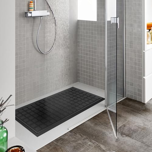 All-Weather TPE 36x17 Inch Versatile Mat -Indoor and Outdoor Non-Slip Boot Tray Floor Door Mat with Drainage Option for Home, Kitchen and Bath