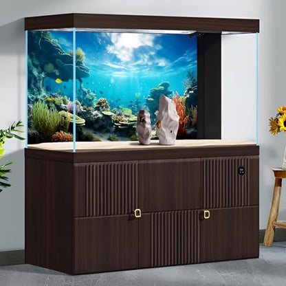 Ocean Aquarium Background Underwater Coral Reef Seascape Fish Tank Background Under Water Seaweed Floor Terrarium Backgrounds Cave Sunlight Fish Tank Backgrounds Aquarium Wallpaper Poster 48x18in