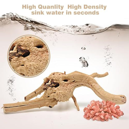 Natural Spiderwood for Aquarium Decor 2-Piece 11''-14'' Long Natural Driftwood Branches for Fish Tank Decorations