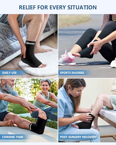 Ankle Foot Ice Pack, Expert Solid Gel Cold & Hot Therapy for Ankle Recovery | Heel Foot Ice Wrap, Stay Flexible After Frozen, 360° Foot Coverage, Easy Wear, Soft Fabric, Achilles & Plantar Relief - size: Lx1, style: Original