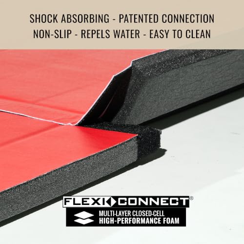 Dollamur 12'x12'x1-7/8" Home Mat, Tatami, FLEXI-Connect® - color: Red