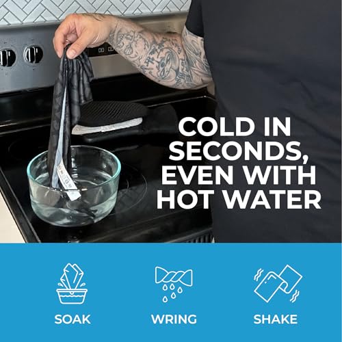 SHAKEitCOOL Extended Size Cooling Towel – Be Cool in Style - Heat Relief, Soft, Lightweight, Sun Protection, Easy Clean - Perfect for Biking, Hiking, Running, Yoga, Golf, Gardening - Blue M - color: Blue