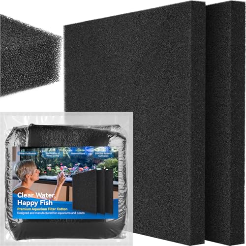 Aquarium Bio Filter Sponge Pad - Cut-to-Size Aquarium Filter Media for Fish Tank, Pond, Sump - Mechanical & Biological Filtration (18.5"x18.5"x1.6", 35PPI, 2 Pack) - size: 18.5"x18.5"x1.6" (35PPI) 2 PACK