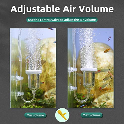 Aquarium Air Stone, Fish Tank Bubble Diffuser High Dissolved Oxygen Airstones for Air Pump Accessoriess with 1 Check Valve, 2 Suction Cup for Aquarium Pond Hydroponic - size: 1 inch