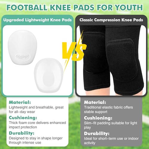 HooLing 4 Pcs Football Knee Pads, Ultra Light Skill Positions,Adult - size: Adult