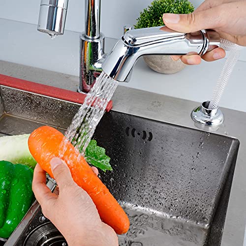 Universal Kitchen Sink Side Sprayer with Quick Side Connector Compatible with Moen Faucet Sprayer Replacement, Kitchen Sink Faucet Sprayer Attachment with Water Hose/Holder, Chrome Finish