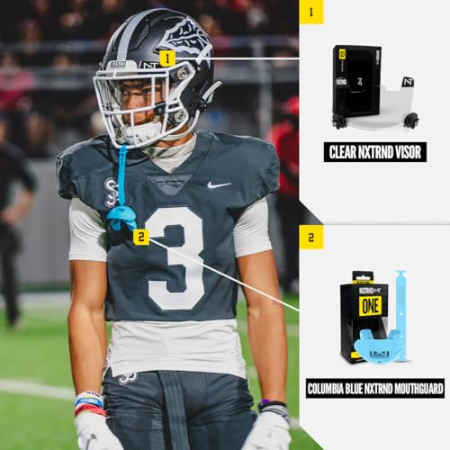 Nxtrnd One Football Mouth Guard, Strap Included, Fits Adult & Youth (Light Blue) - color: Blue