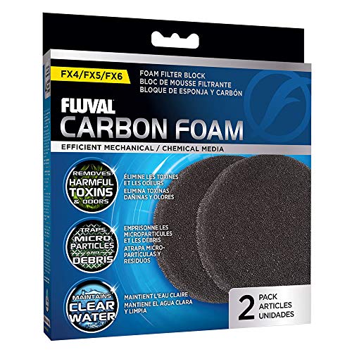 Fluval FX4/FX5/FX6 Aquarium Filter Media Bundle, Carbon Foam and Foam Pads, Replacement Filter Media - style: Filter Foam Block + Carbon Foam Pad