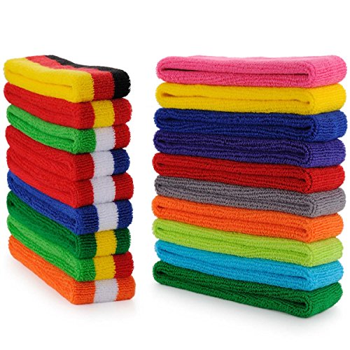 ONUPGO Sweatband Set Sports Headband Wristband Set Sweatbands Terry Cloth Wristband Wrist Sweatband Headbands Moisture Wicking Sweat Absorbing Head Band - color: Neon Green